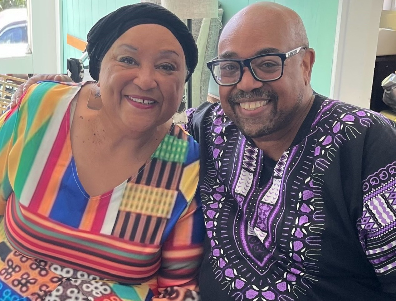 Donna McElroy with George Russell Jr. and friends